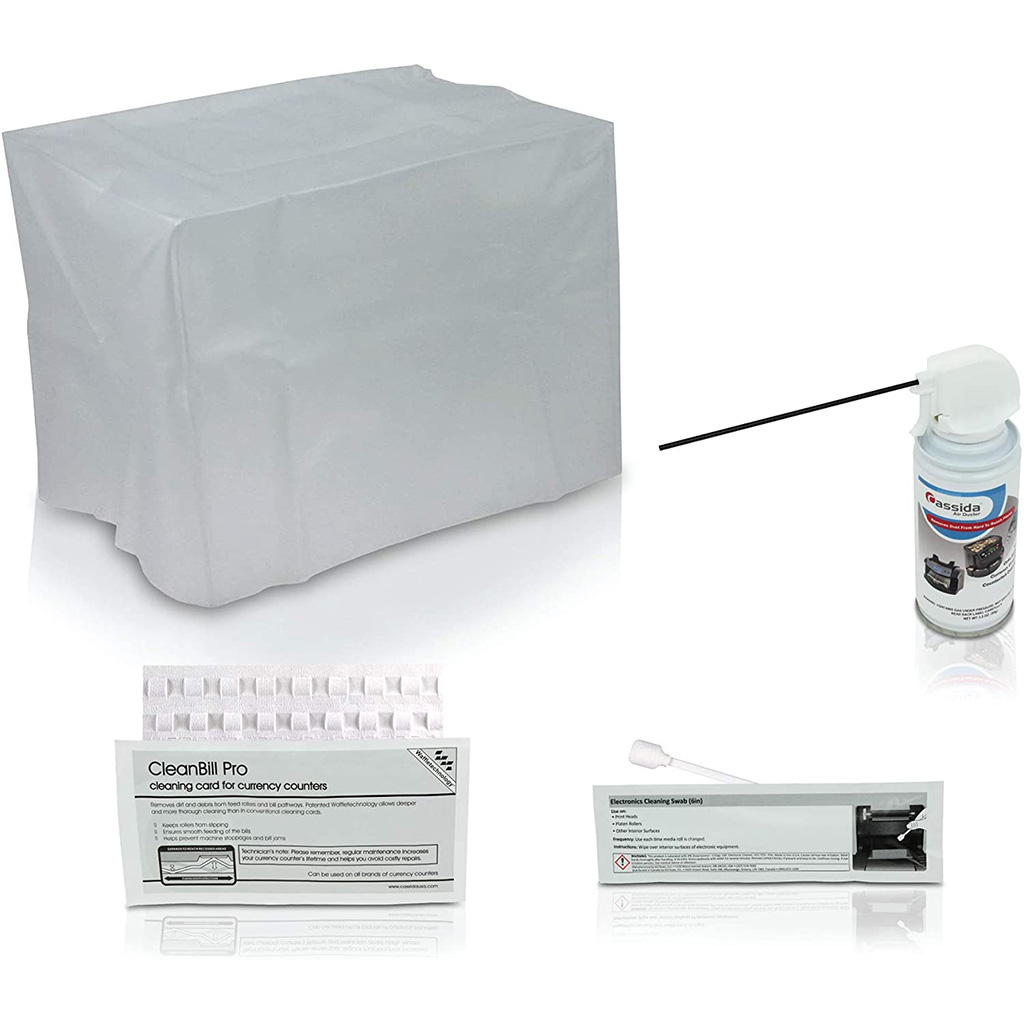 Cassida-Cleanpro-Kit-1 Convenient cleaning kit includes everything you need to keep your Cassida bill counter clean and running at peak performance